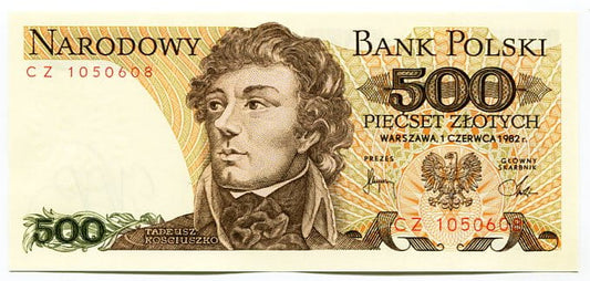 Banknot Polska 500 zł 1982 r. FZ