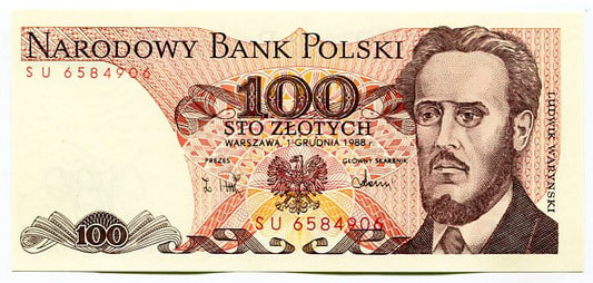 Banknot Polska 100 zł z 1986 r. SD