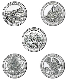 USA Parki 2012 r. 5 x 25c
