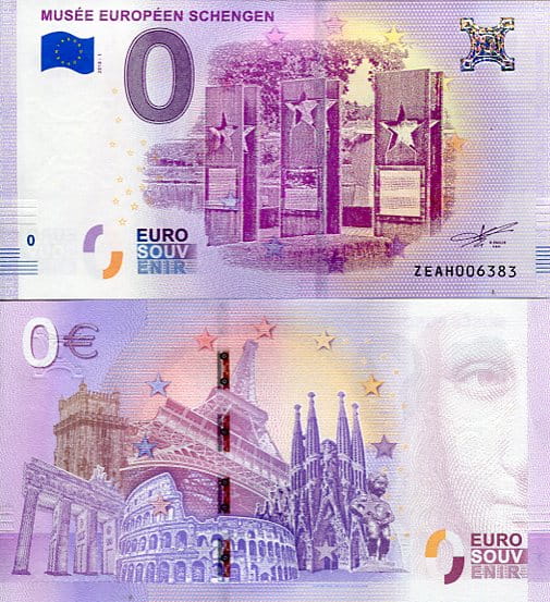 Banknot 0 Euro Luksemburg - European Museum Schengen