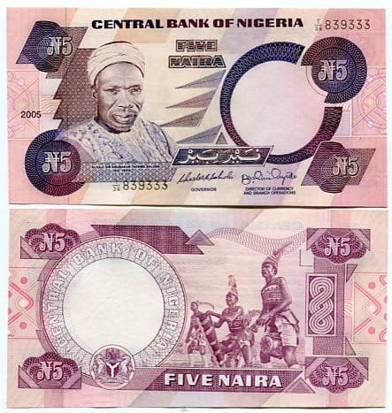 Nigeria 5 Naira 2005 r. UNC