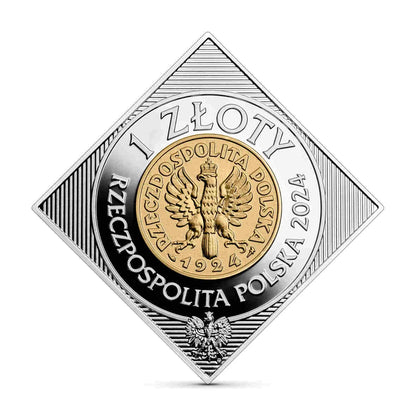 Polska 1 zł Ag 100. rocznica wprowadzenia złotego do obiegu 2024 r.