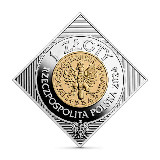 Polska 1 zł Ag 100. rocznica wprowadzenia złotego do obiegu 2024 r.