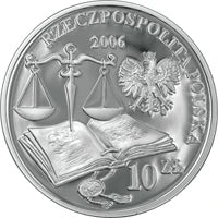 10 zł Ag  500-lecie wydania Statutu Łaskiego 2006 r.