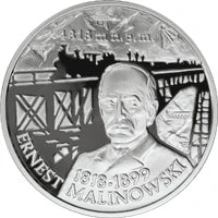 10 zł Ag Polscy podróżnicy i badacze 100. rocznica śmierci Ernesta Malinowskiego 1999 r.