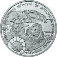 10 zł Ag  Polscy podróżnicy i badacze Henryk Arctowski i Antoni B. Dobrowolski 2007 r.