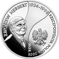 10 zł Ag  Zbigniew Herbert 2008 r.
