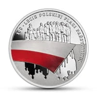 10 zł Ag 100-lecie polskiej flagi państwowej