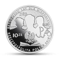 10 zł Ag 100-lecie powstania Gimnazjum i Liceum im. Stefana Batorego w Warszawie 2018 r.