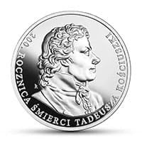 10 zł Ag 200. rocznica śmierci Tadeusza Kościuszki 2017 r.