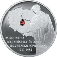 10 zł Ag 25. rocznica męczeńskiej śmierci księdza Jerzego Popiełuszki 2009 r.