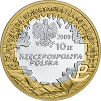 10 zł Ag 65. rocznica Powstania Warszawskiego – poeci warszawscy Krzysztof Kamil Baczyński 2009 r.