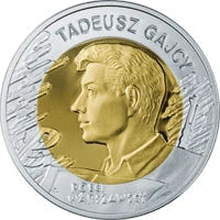 10 zł Ag 65. rocznica Powstania Warszawskiego – poeci warszawscy Tadeusz Gajcy 2009 r.