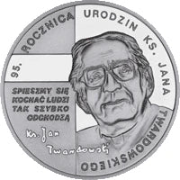 10 zł Ag 95. rocznica urodzin ks. Jana Twardowskiego