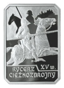 10 zł Ag Historia Jazdy Polskiej - Rycerz ciężkozbrojny XV w. 2007 r.
