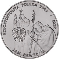 10 zł Ag Jan Paweł II Pontifex Maximus 2002 r.