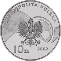 10 zł Ag Mistrzostwa Świata w Piłce Nożnej 2002 Korea/Japonia