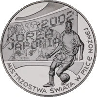 10 zł Ag Mistrzostwa Świata w Piłce Nożnej 2002 Korea/Japonia