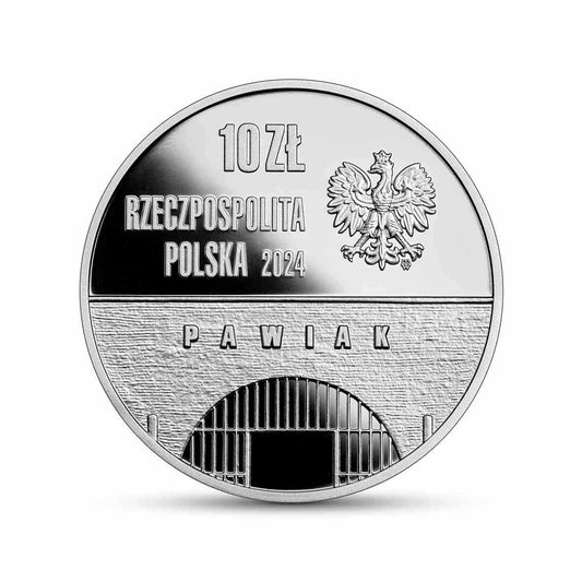 Polska 10 zł Ag Pamięci więźniów warszawskiego Pawiaka 2024 r.
