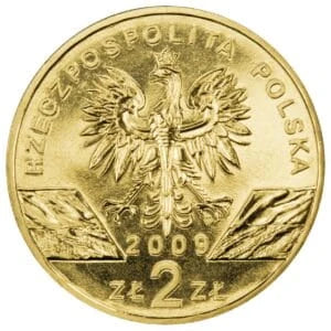 2 zł 2009 r. Zwierzęta Świata - Jaszczurka zielona (łac. Lacerta viridis)