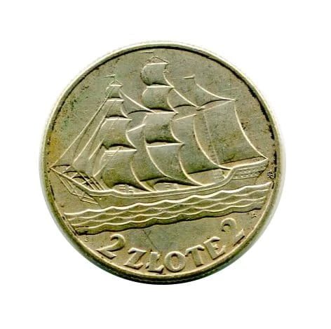 2 złote Żaglowiec 1936 r.