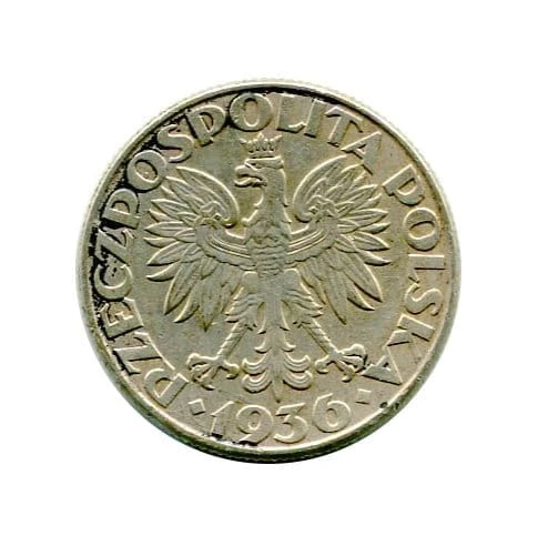 2 złote Żaglowiec 1936 r.