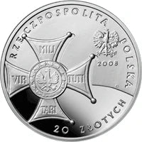 20 zł Ag 90. rocznica odzyskania niepodległości 2008 r.