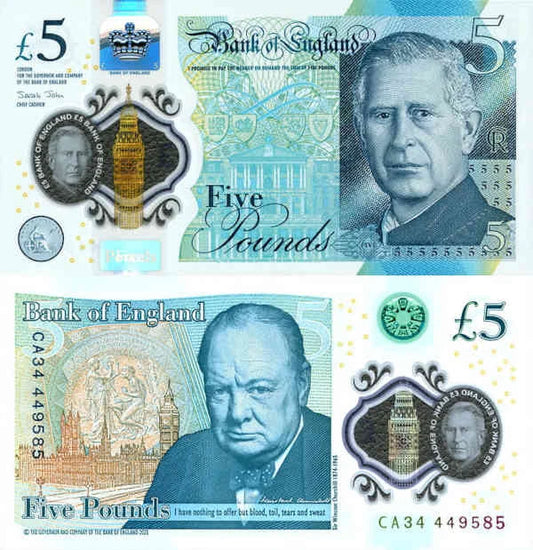 Anglia 5 Funtów 2023 r. Polimer UNC