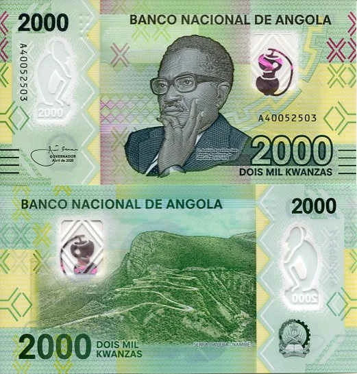 Angola 2000 Kwanzas 2020 r. Polimer UNC