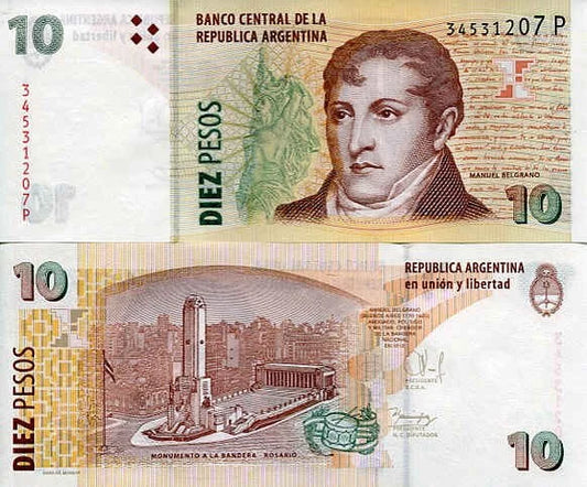 Argentyna 10 Pesos 2014 r. UNC
