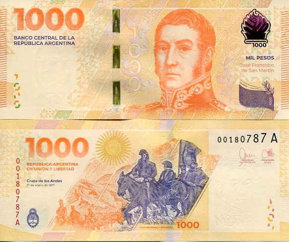 Argentyna 1000 Pesos 2023 r. UNC