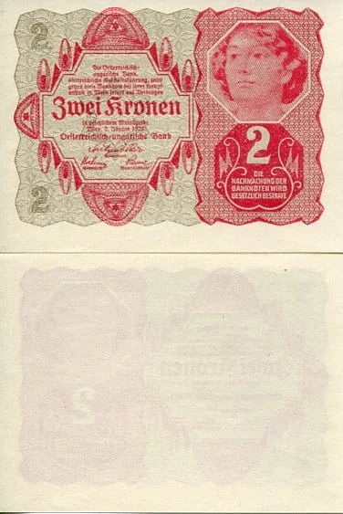 Austria 2 Korony 1922 r. UNC