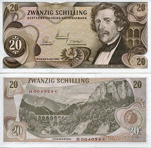 Austria 20 Schiling 1967 r. UNC
