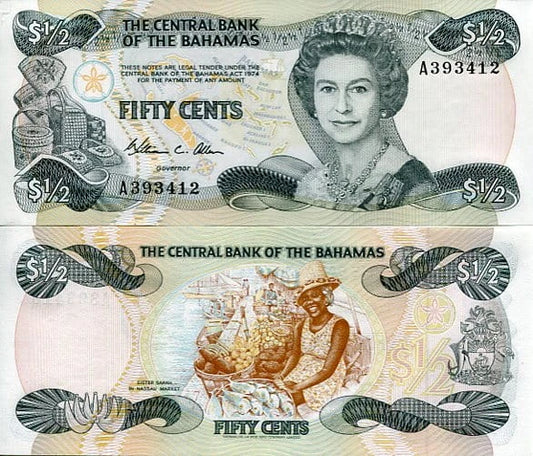 Bahamy 1/2 Dollar 1974 r. UNC