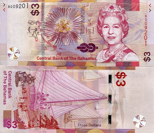 Bahamy 3 Dollar 2019 r. UNC