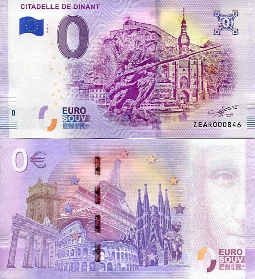 Banknot 0 Euro Belgia - Dinant Citadel
