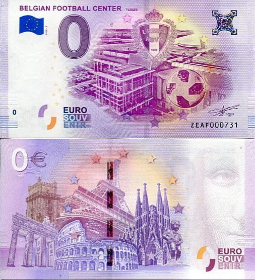 Banknot 0 Euro Belgia - Football Center Tubize