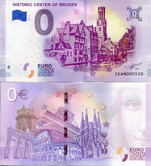 Banknot 0 Euro Belgia - Historic Centre of Bruges