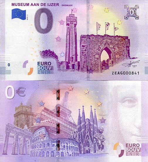 Banknot 0 Euro Belgia - Museum Aan de IJzer