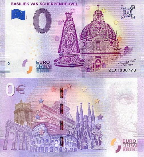 Banknot 0 Euro Belgia - Sherpenheuve Bazylika