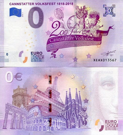 Banknot 0 Euro Niemcy - Cannstatter Volksfest