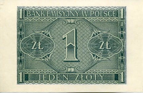 Banknot Polska 1 Złoty 1941 r. BD