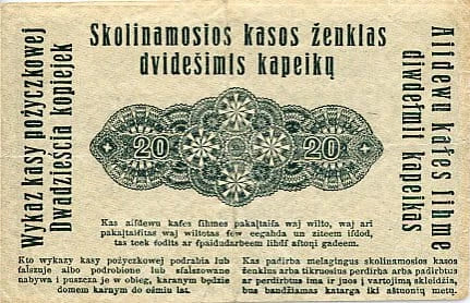 Banknot 20 Kopiejek 1916 r. Poznań ( Okupacja Niemiecka )
