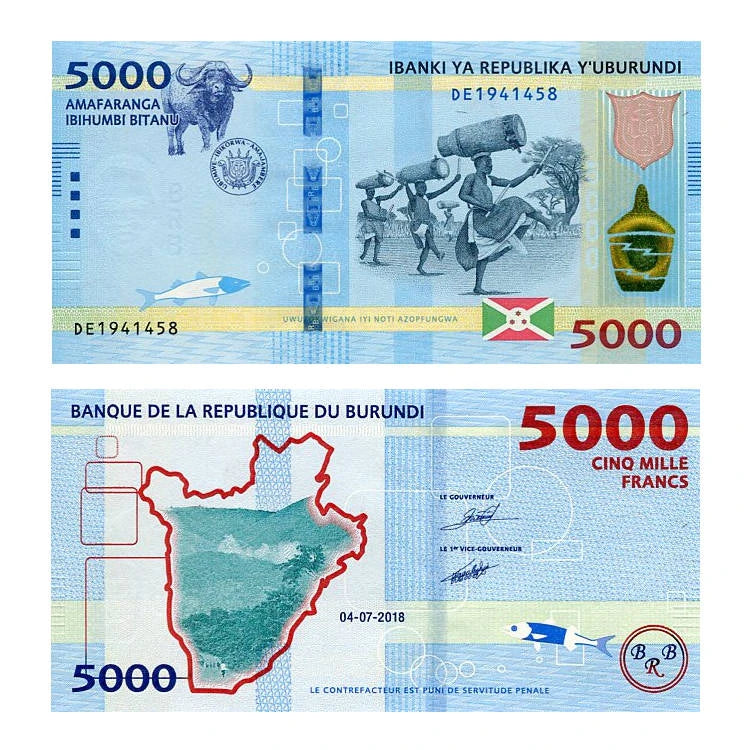 Burundi 5000 Francs 2018 r. UNC