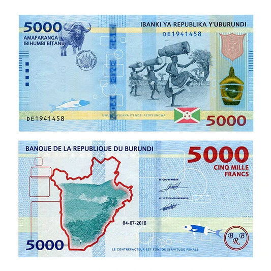 Burundi 5000 Francs 2018 r. UNC