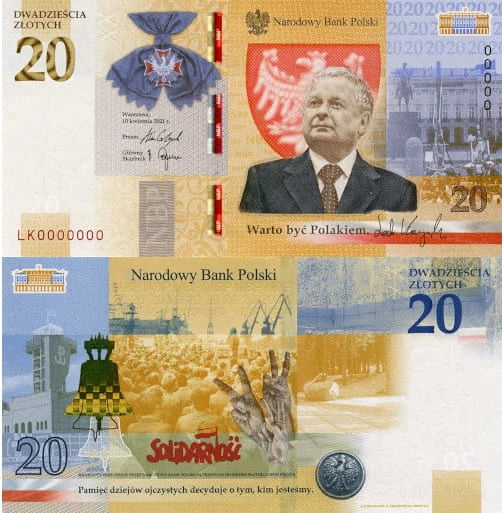 Banknot Kolekcjonerski 20 zł Lech Kaczyński Warto być Polakiem