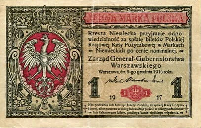Banknot Polska 1 Marka Polska 1916 r. B