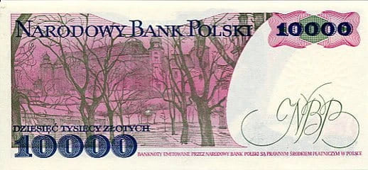 Banknot Polska 10 000 Złotych 1988 r. DF