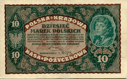 Banknot Polska 10 Marek Polskich 1919 r. EO
