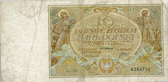 Banknot Polska 10 Złotych 1929 r. GZ